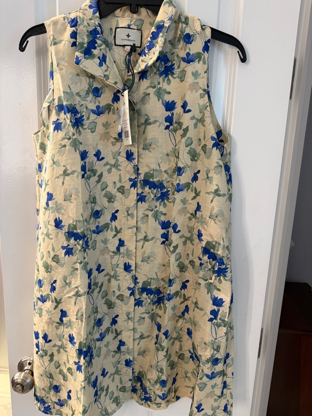 NWT Tuckernuck Blue Floral Sleeveless short Dress